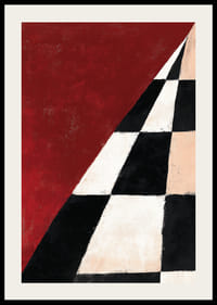 Dramatic checkerboard pattern meets intense red.-2