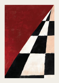 Dramatic checkerboard pattern meets intense red.-3