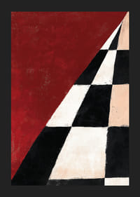 Dramatic checkerboard pattern meets intense red.-5