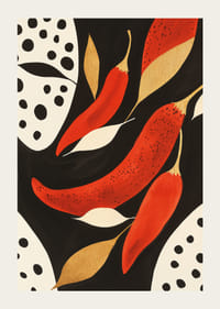 Bold chili peppers dance against an elegant backdrop.-3