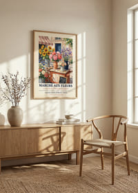 Vibrant flowers create romance in Paris on this poster.-2