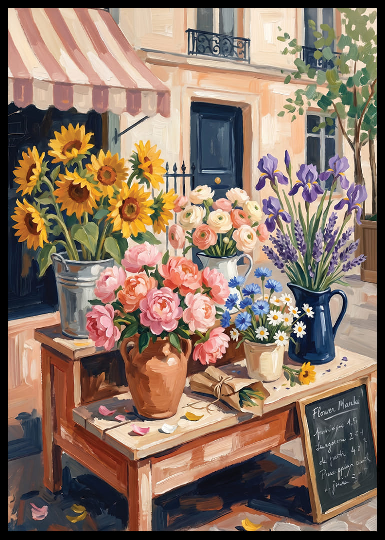 Charming floral arrangement in sunny urban landscape.-12