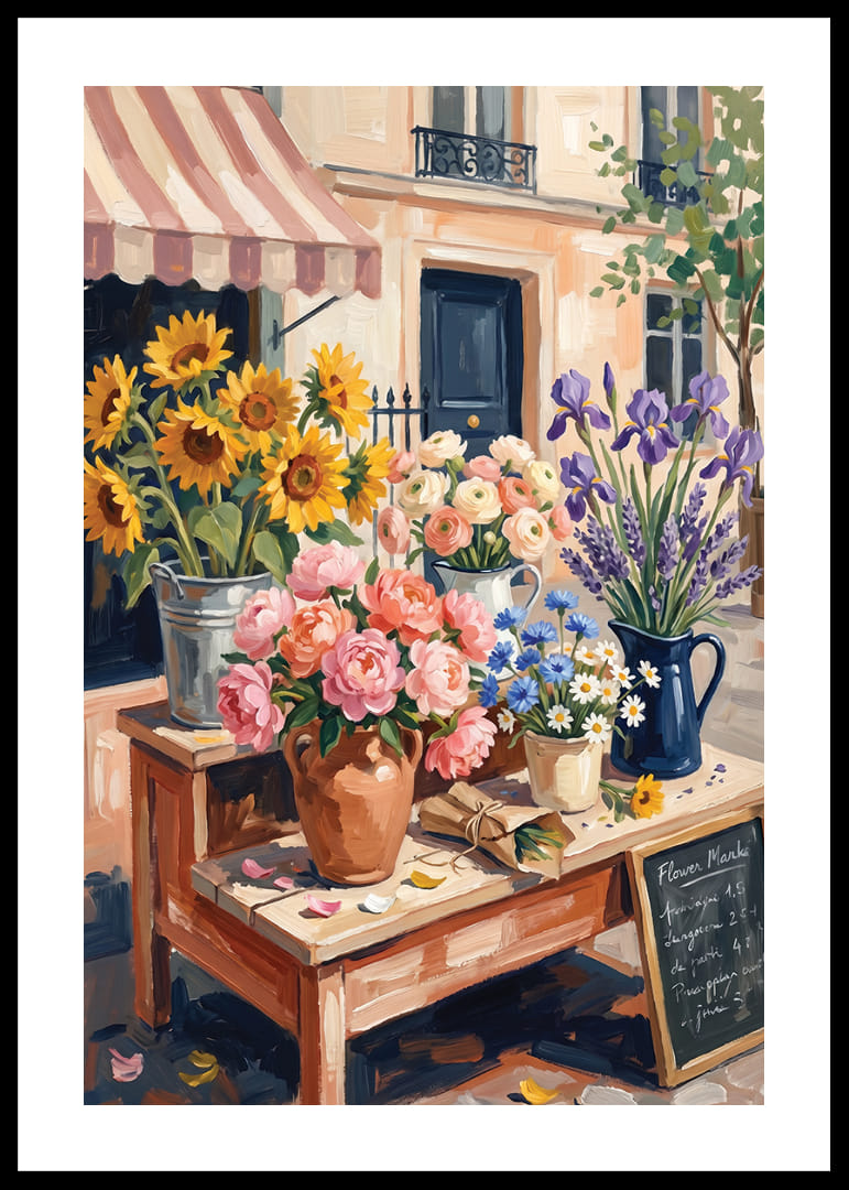 Charming floral arrangement in sunny urban landscape.-12