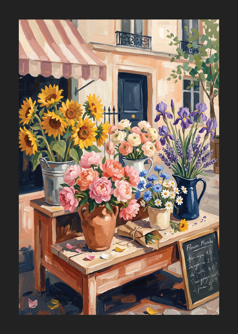 Charming floral arrangement in sunny urban landscape.-12