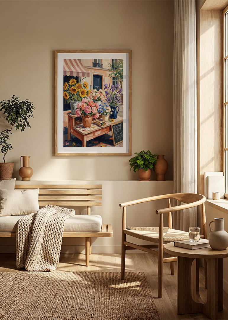 Charming floral arrangement in sunny urban landscape.-12