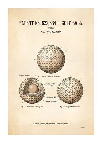 Plakat Golf Ball Origins