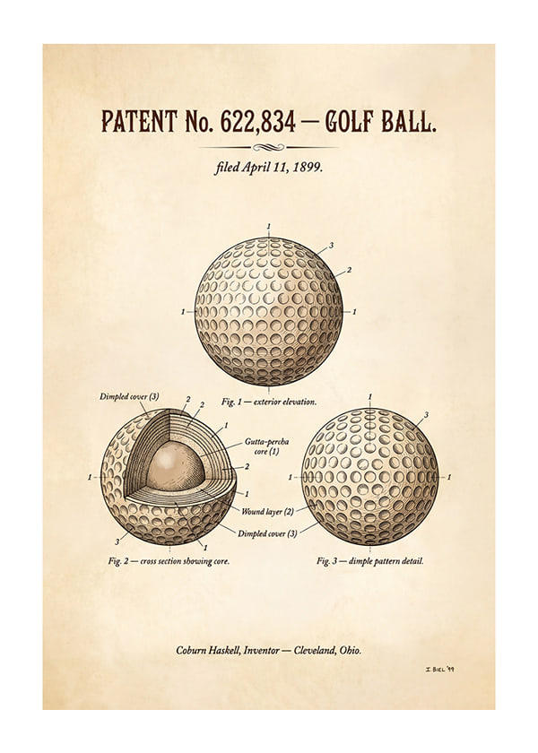 Affiche Golf Ball Origins