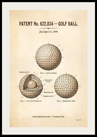 Patented golf ball from 1899 with detailed design.-2