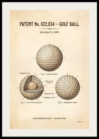 Minge de golf patentată din 1899 cu design detaliat.-2