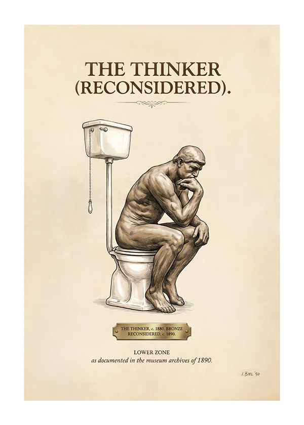 Poster The Thinker Potty Time