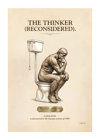 Poster The Thinker Potty Time