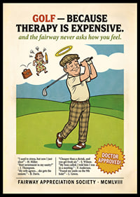 The humor and wisdom of golf meets with a playful touch.-0