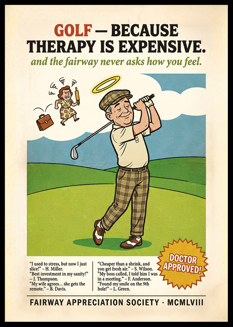 The humor and wisdom of golf meets with a playful touch.-12