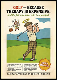 L'umorismo e la saggezza del golf si fondono con un tocco giocoso.-0