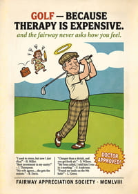 L'umorismo e la saggezza del golf si fondono con un tocco giocoso.-1