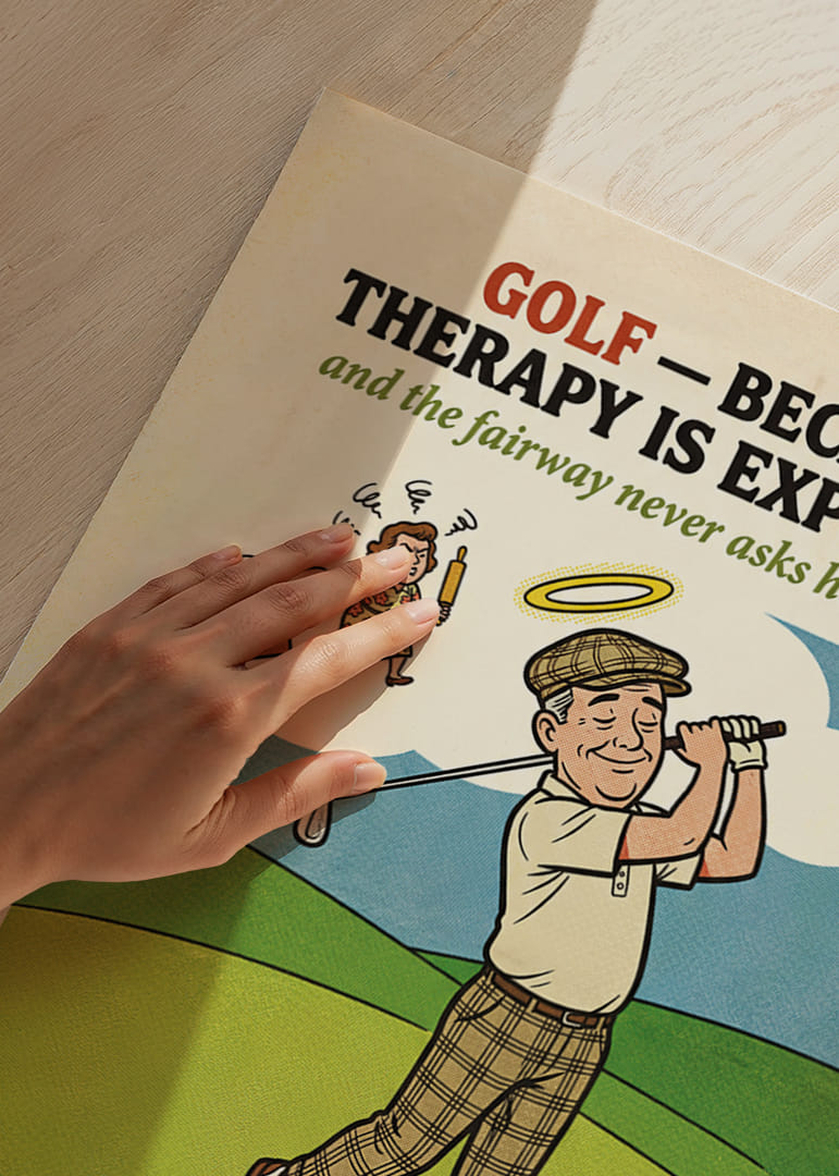 L'umorismo e la saggezza del golf si fondono con un tocco giocoso.-12