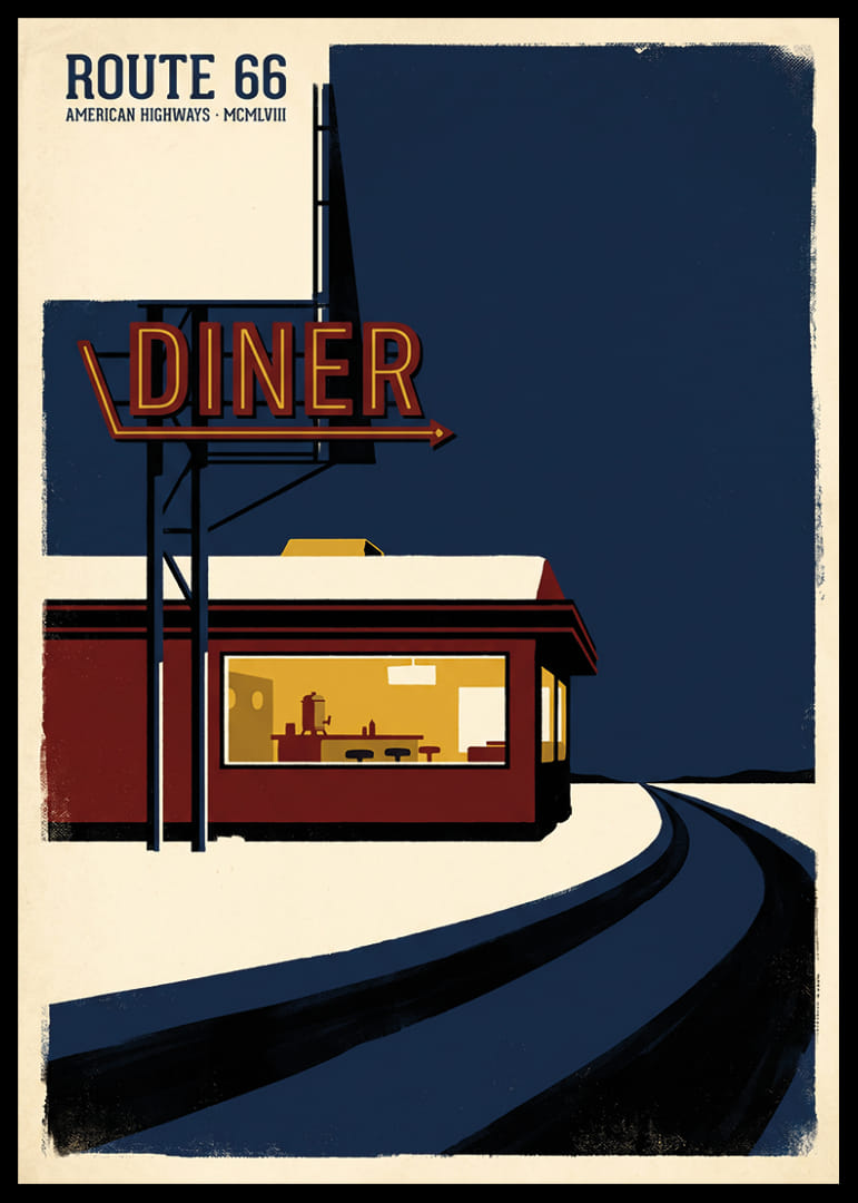 Un ristorante dall'atmosfera nostalgica rischiara il silenzio della notte.-12