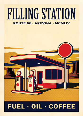 Poster Route 66 Filling Station