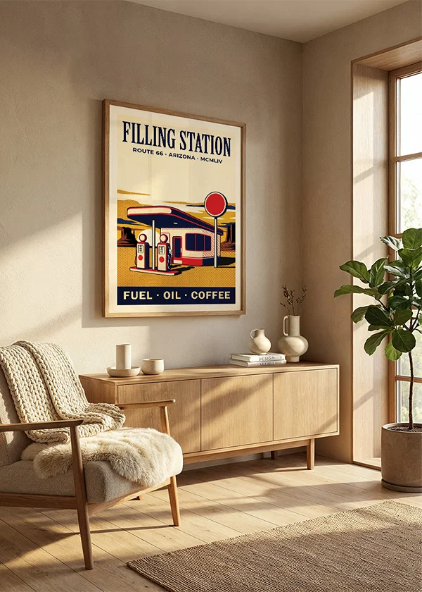 Poster Route 66 Filling Station crossfade