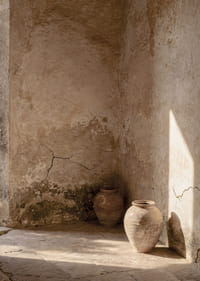 Un angolo tranquillo con tonalità e texture naturali della terra.-7