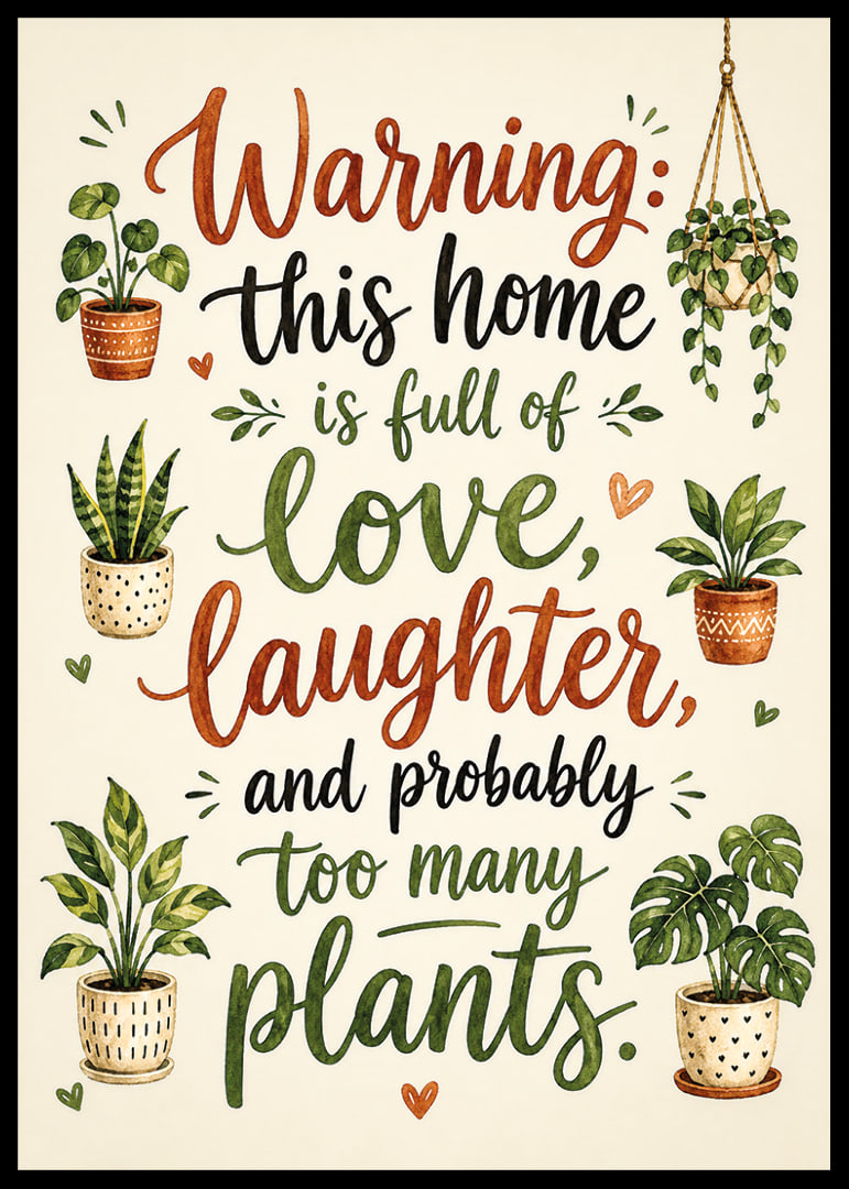Charming poster filled with love and lush plants.-12