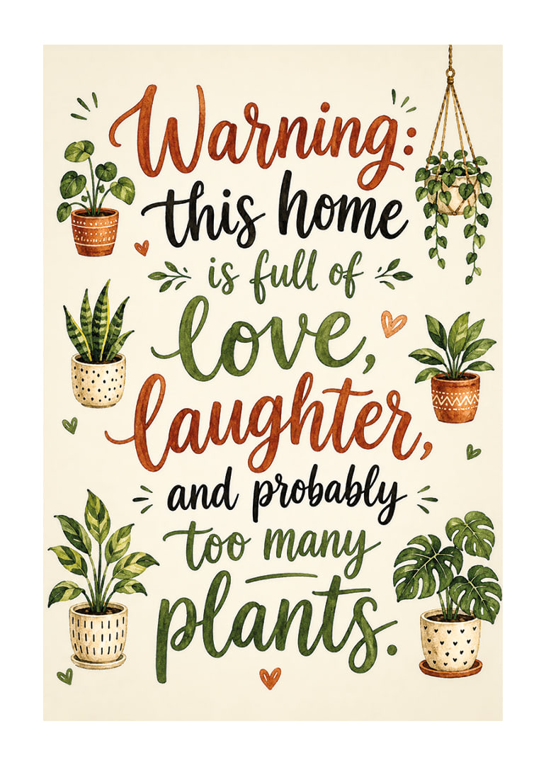 Charming poster filled with love and lush plants.-12