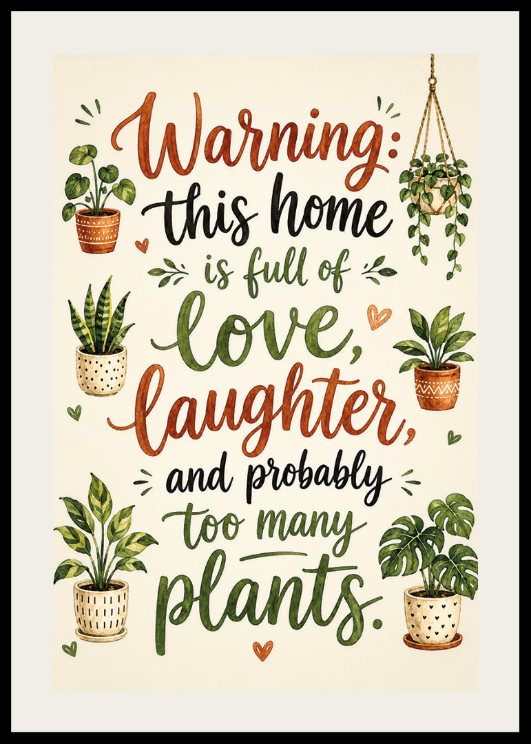 Charming poster filled with love and lush plants.-12