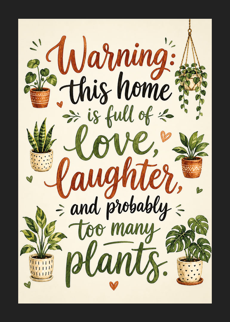 Charming poster filled with love and lush plants.-12