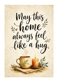 A warm feeling of home with soft colors and a loving message.-1
