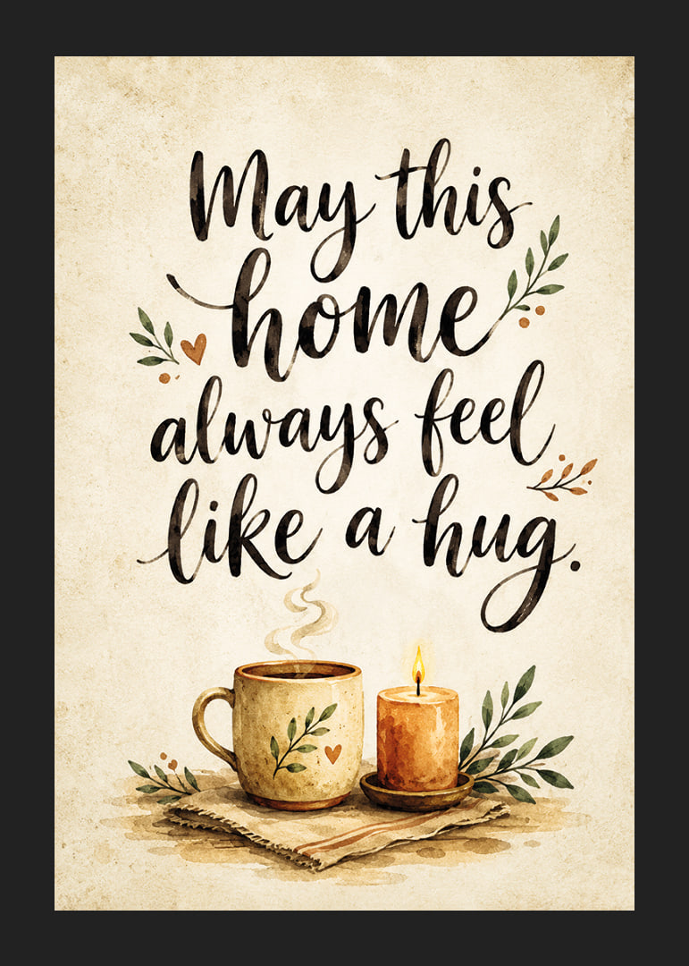 A warm feeling of home with soft colors and a loving message.-12