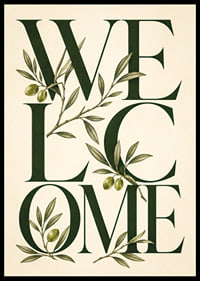 An elegant collection of olive branches and warm text.-6