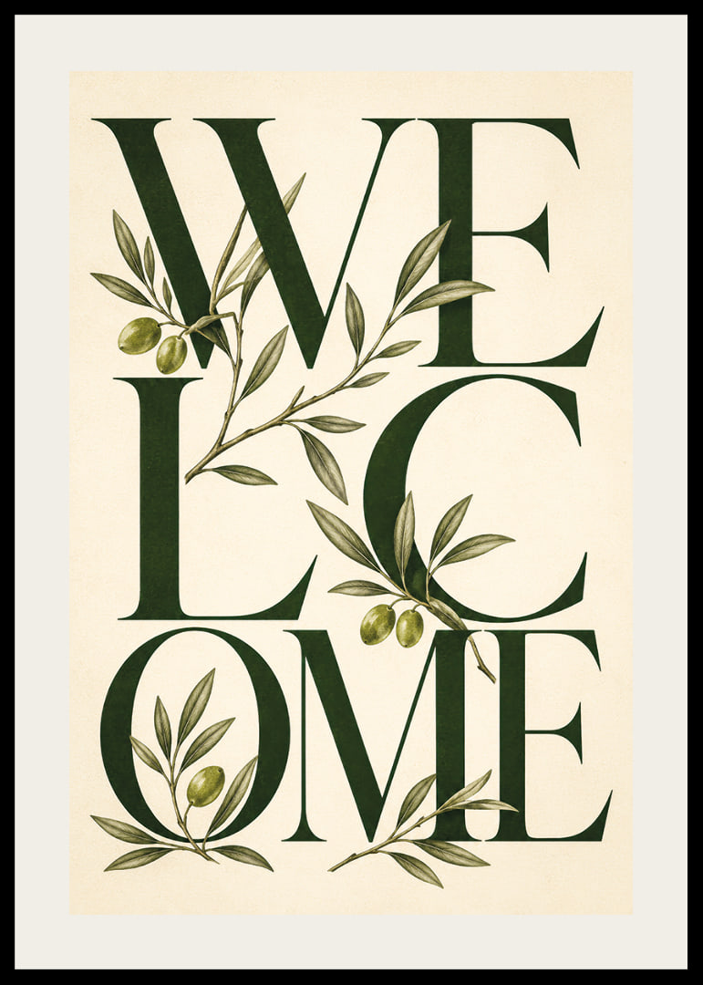 An elegant collection of olive branches and warm text.-12