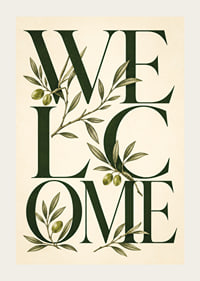 An elegant collection of olive branches and warm text.-3