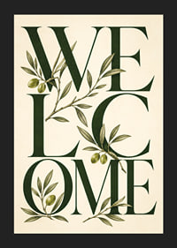 An elegant collection of olive branches and warm text.-5