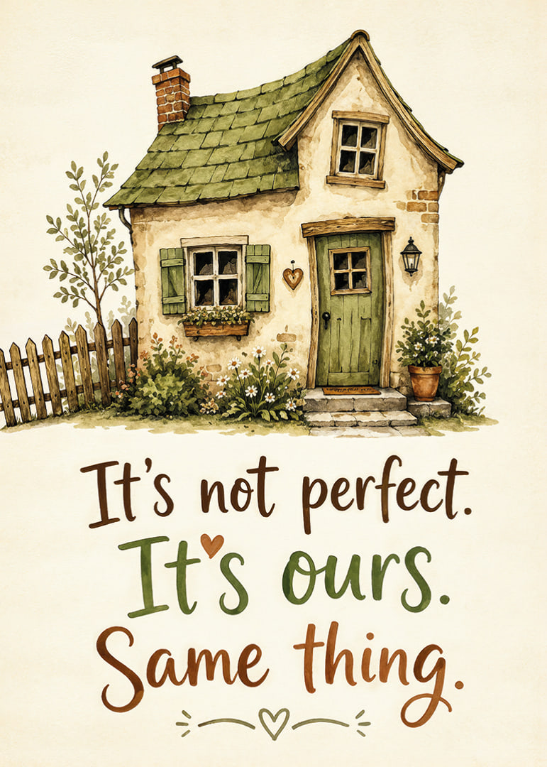A charming house with a homely message.-12