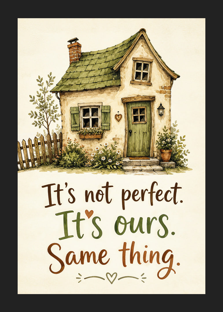 A charming house with a homely message.-12