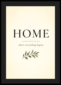 A stylish poster with the word 'HOME' and an olive branch.-4
