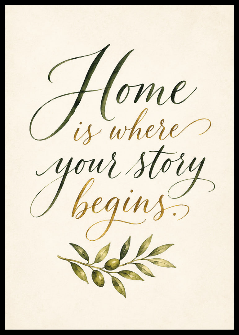 An elegant poster with a reassuring message about home.-12