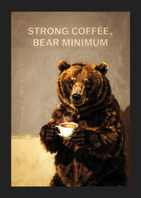 Lācis ar humoristisku šarmu tur karstas kafijas krūzi.-5