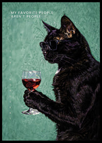 A cat with glasses enjoys a glass of wine in style.-6
