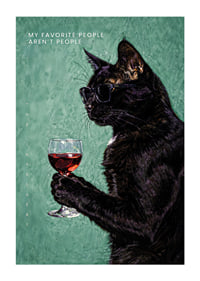 A cat with glasses enjoys a glass of wine in style.-1