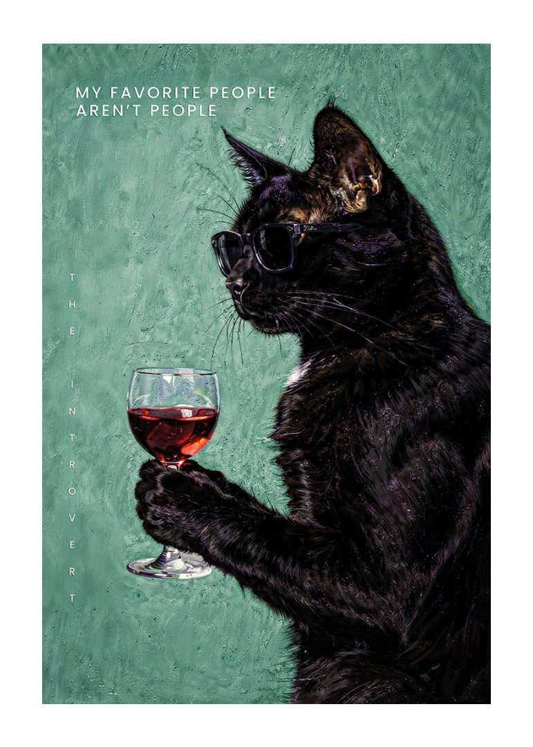 A cat with glasses enjoys a glass of wine in style.-12