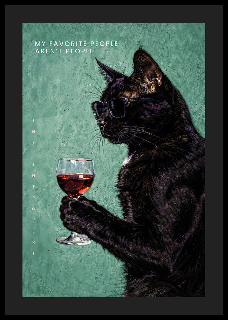 A cat with glasses enjoys a glass of wine in style.-12