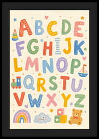 Lekfullt alfabet med färgglada illustrationer som gläder rummet.-4