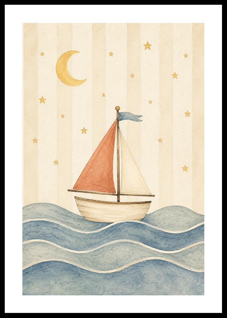 A dreamlike sail under a starry sky.-12