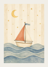 A dreamlike sail under a starry sky.-3