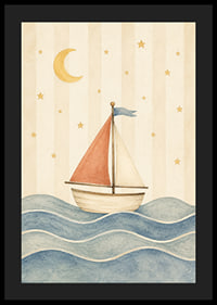 A dreamlike sail under a starry sky.-4