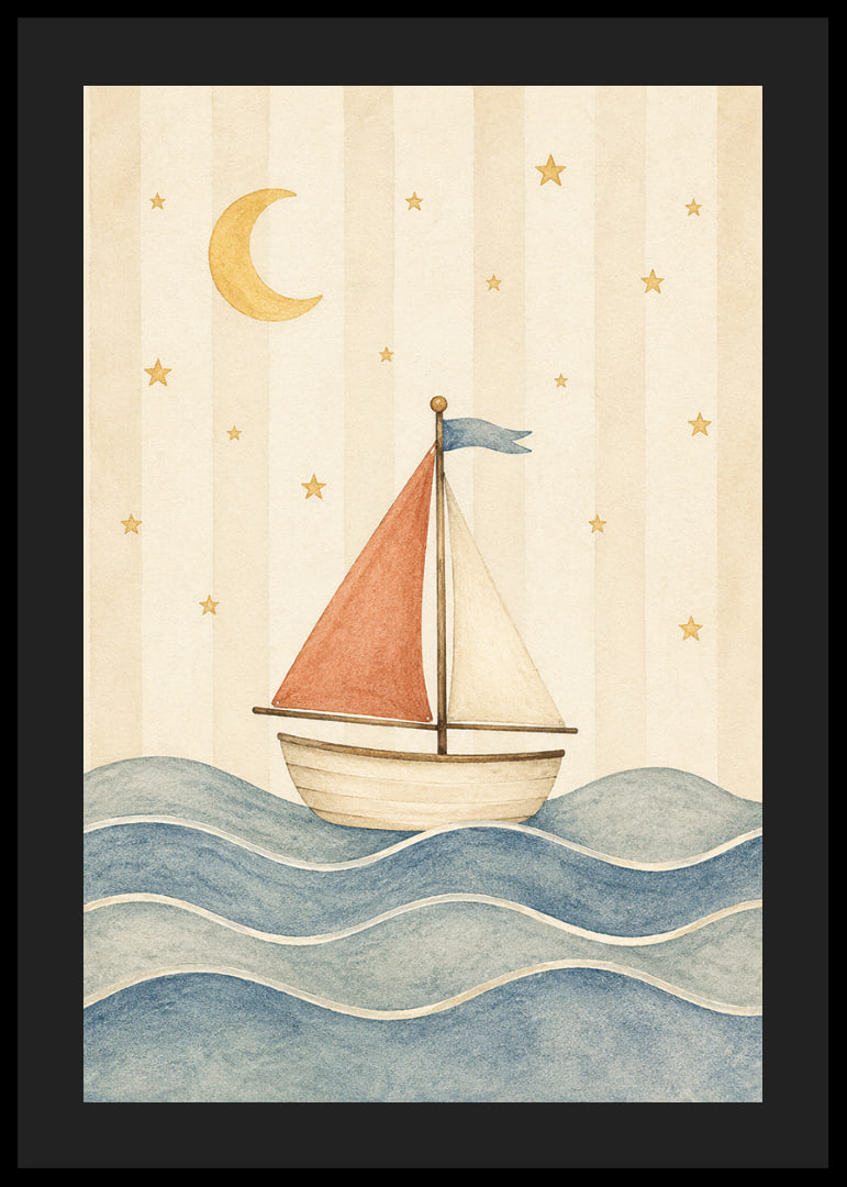 A dreamlike sail under a starry sky.-12