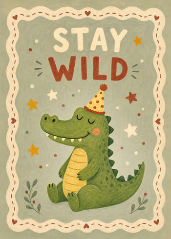 Poster Wild Joyful Crocodile