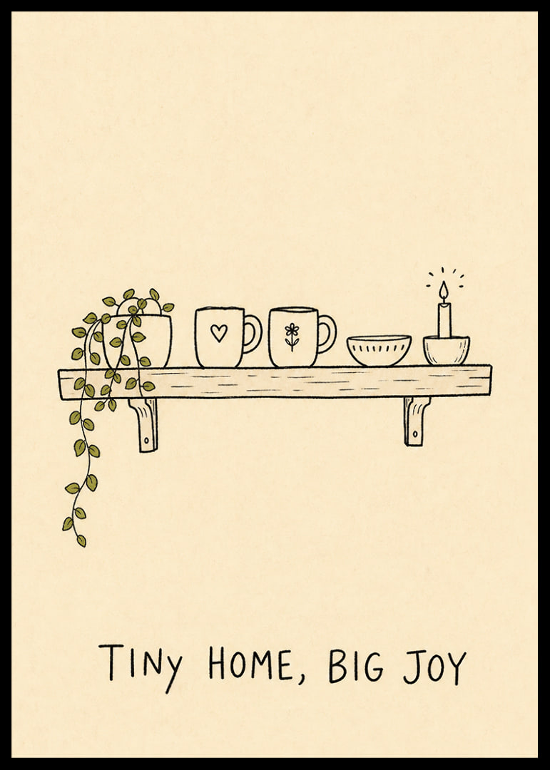 A shelf with simple charm and cozy decor.-12